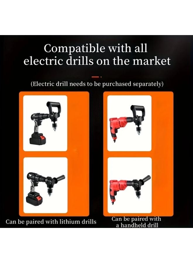Black Right Angle Drill Adapter Set For Narrow Spaces Metal Construction - Image 5