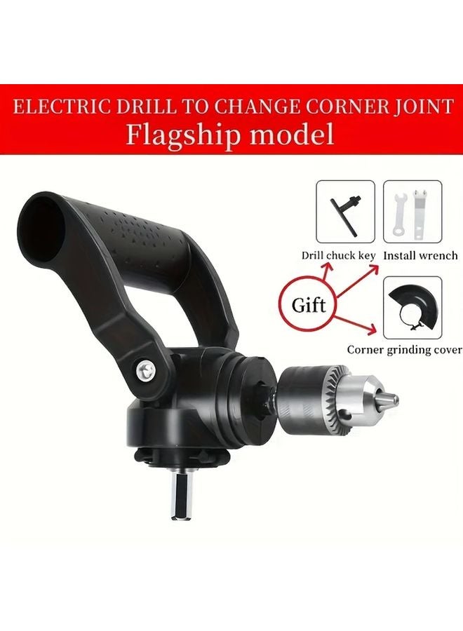 Black Right Angle Drill Adapter Set For Narrow Spaces Metal Construction - Image 2