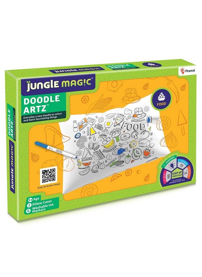 Jungle Magic - Doodle Artz Food, Cotton, White - Image 1
