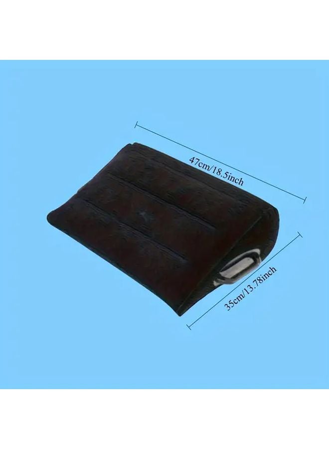 Black Portable Inflatable Pillow with Handle for Body and Head Support - Image 3