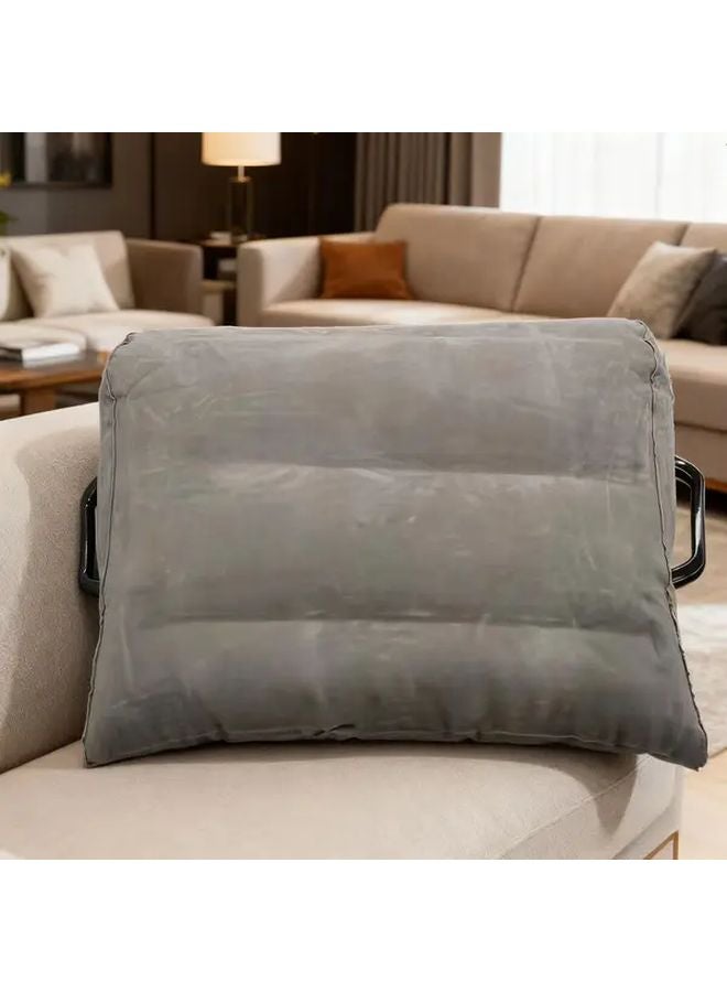 Black Portable Inflatable Pillow with Handle for Body and Head Support - Image 4