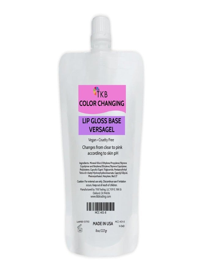 TKB Trading, LLC TKB Color Changing Versagel Lip Gloss Base| Clear to Pink| Vegan, Cruelty-Free, Long-Lasting| DIY Customizable with Pigments, Glitters| Made in USA (8 Ounce (Pack of 1)) - Image 1