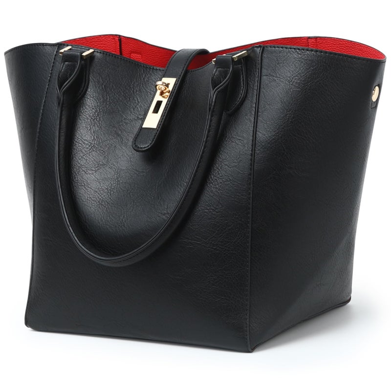 sqlp Large Work Tote Bag for Women Designer Purses and Handbags Big Bucket bags Womens Travel Shoulder Bag Black - Image 1