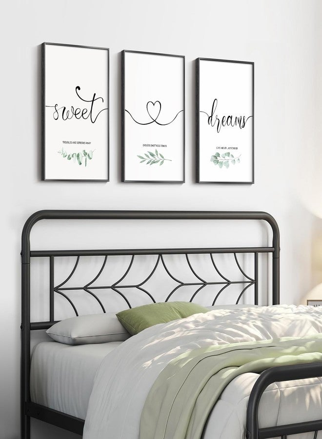 Cuspin Framed Canvas Wall Art For Bedroom Decor, 3 Piece Sweet Dreams Signs Wall Art, Modern Minimalist Bedroom Pictures for Master Guest Room Wall Decor Above Bed - Image 2