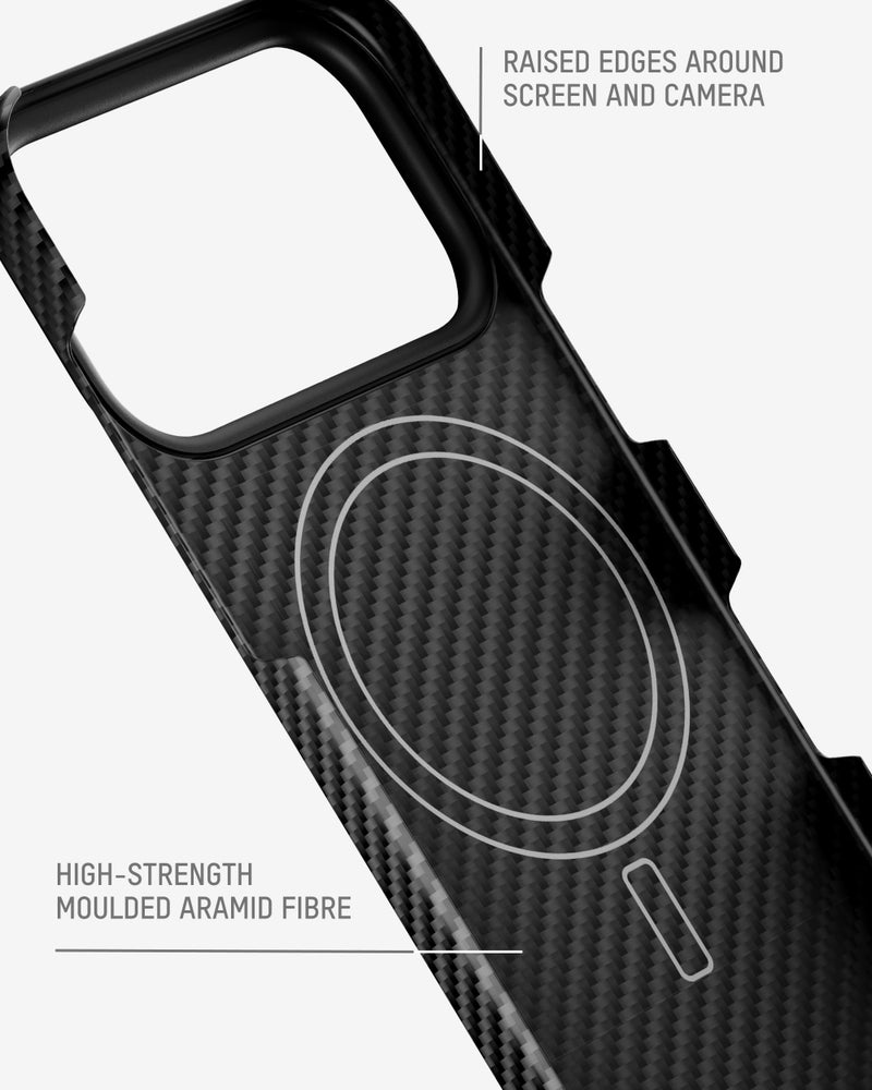 Mous for iPhone 17 Pro Max Case Slim, Compatible with MagSafe - Super Thin - Magnetic Phone Cover Compatible with iPhone 17 Pro Max, Carbon Fibre, Black - Image 2