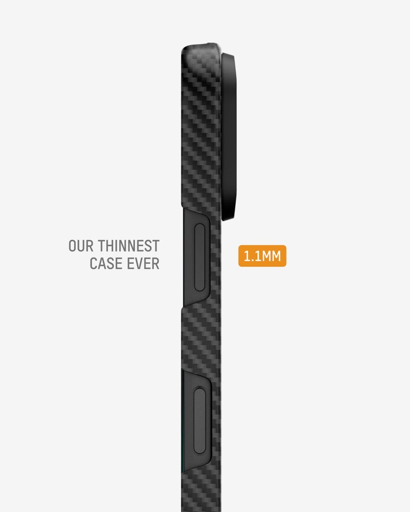 Mous for iPhone 17 Pro Max Case Slim, Compatible with MagSafe - Super Thin - Magnetic Phone Cover Compatible with iPhone 17 Pro Max, Carbon Fibre, Black - Image 3