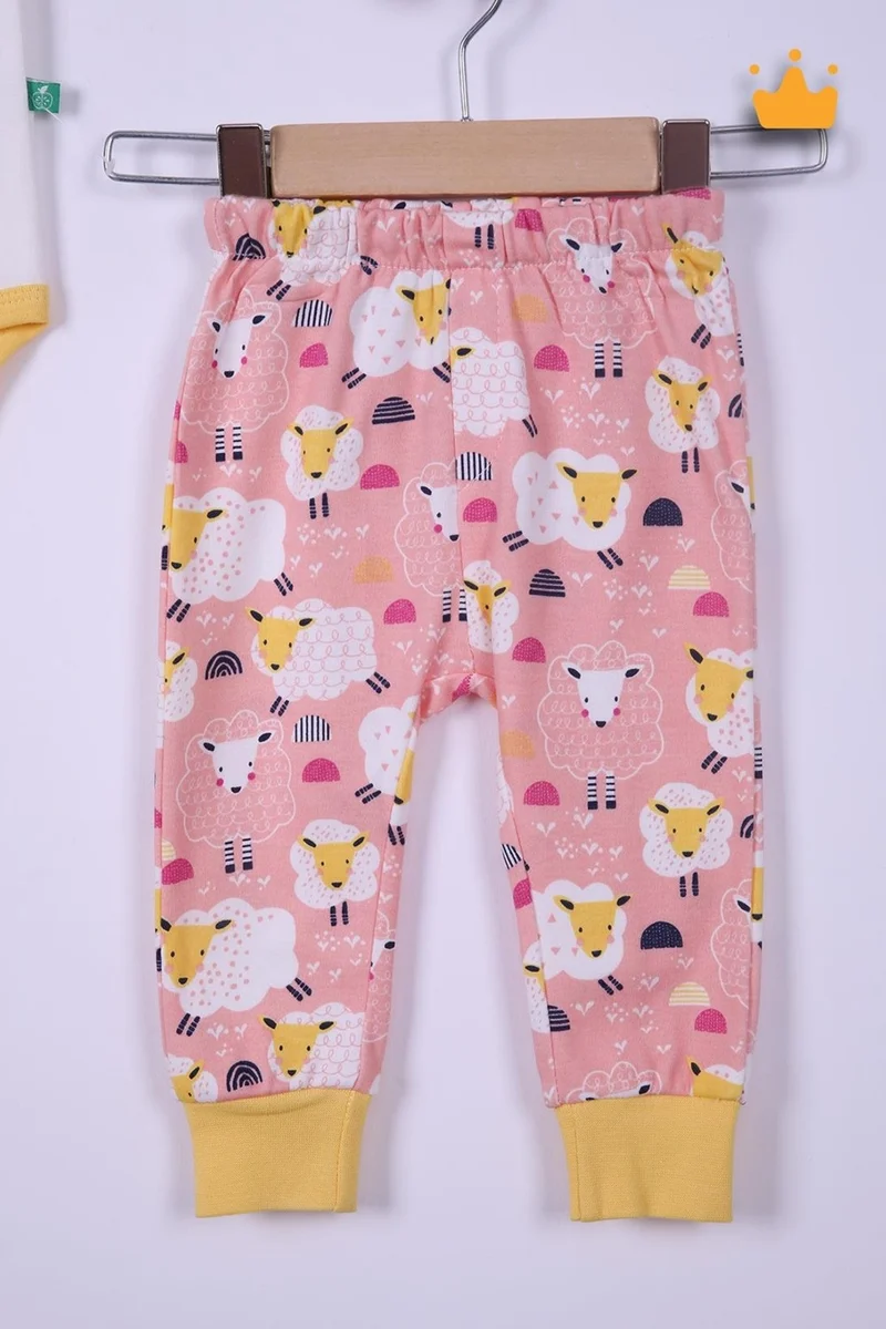 بينو بيبي Babyhola 100% Cotton Mother's Lamb Snapback Badi Pants Beanie 3-Piece Set 593-4