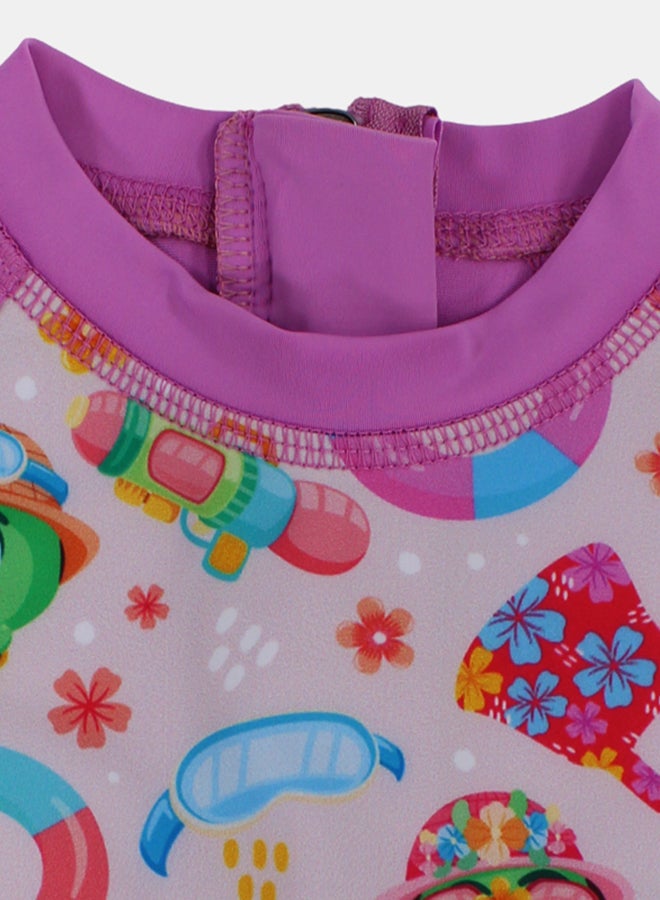 I.Wear I.Wear Girls Swimsuit Overall – Dusty Pink Beach Toys Print - Image 3