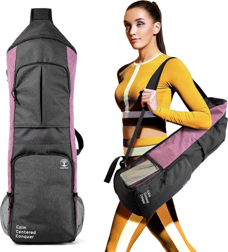 WARRIOR2 Store حقيبة حمل سجادة اليوغا - جيوب كبيرة وحوامل زجاجات الماء - Image 1