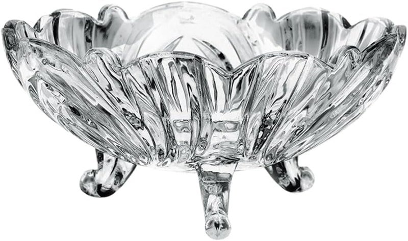 NIXTIL Tripod Glass Fruit Plate Trifle Glass Decor Crystal Candy Dish Pasta Prep Bowl Transparent Salad Tray Transparent Serving Plate Fruit Tray for Home - Image 2