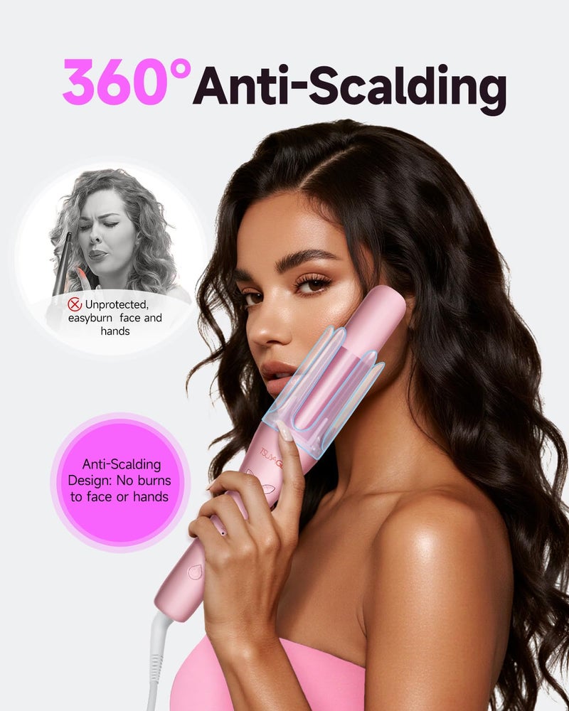 TSUYAGLA Automatic Curling Iron,1 1/4 inch Hair Curler with 3 Temperatures, 10S Fast Heating, 2-Way Rotation, 30 Min Auto Shut-Off, 500 Million Ionic, Anti-Scald-Tangle for Long Hair - Image 4