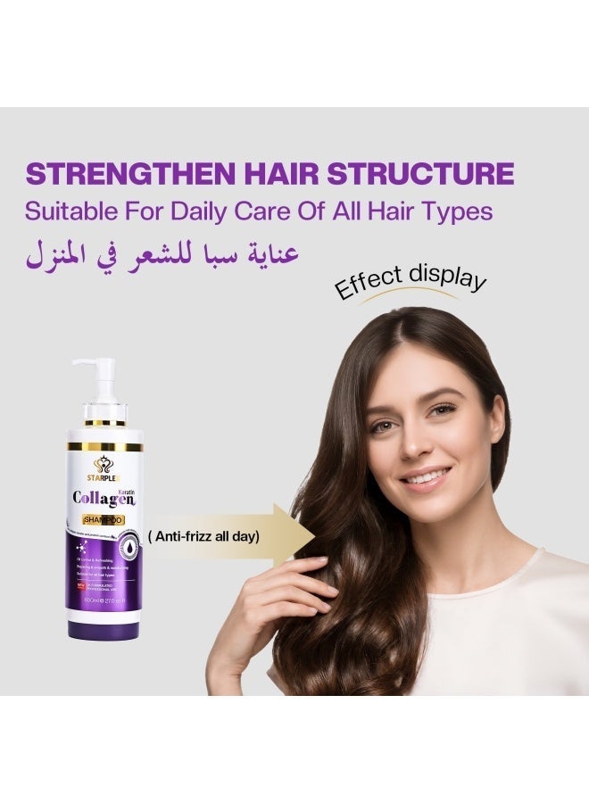 STARPLEX Collagen & Keratin Repairing Shampoo 800ml - Rich Protein for Elasticity & Damage Restoration | Oil Control & Smoothing Moisturizing | Professional Salon Formula for All Hair Types Women - Image 1