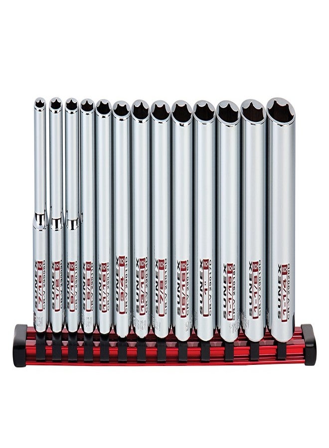 Sunex Tools 13 قطعة من قضبان مقابس كروم مقاس 1/2 بوصة، 6 نقاط عميقة SAE - Image 1