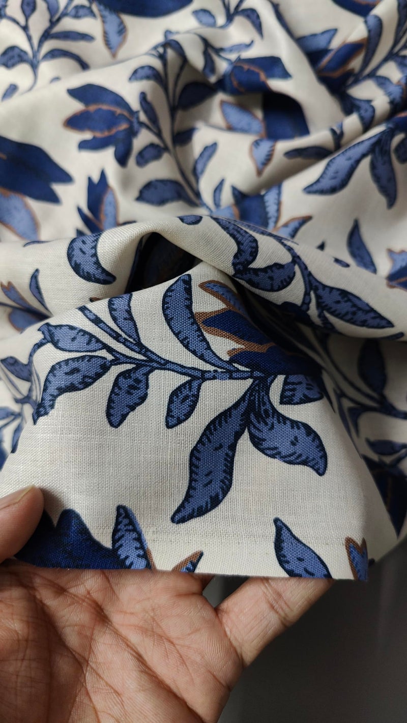 NK Textiles Floral Print Cotton Blend Unstitched Fabric for Kurti, Gowns, Palazzo etc, 2 Meters, 2.5 Meters, 3 Meters, 5 Meters, Premium Dress Making Material (2 Designs) - Image 3
