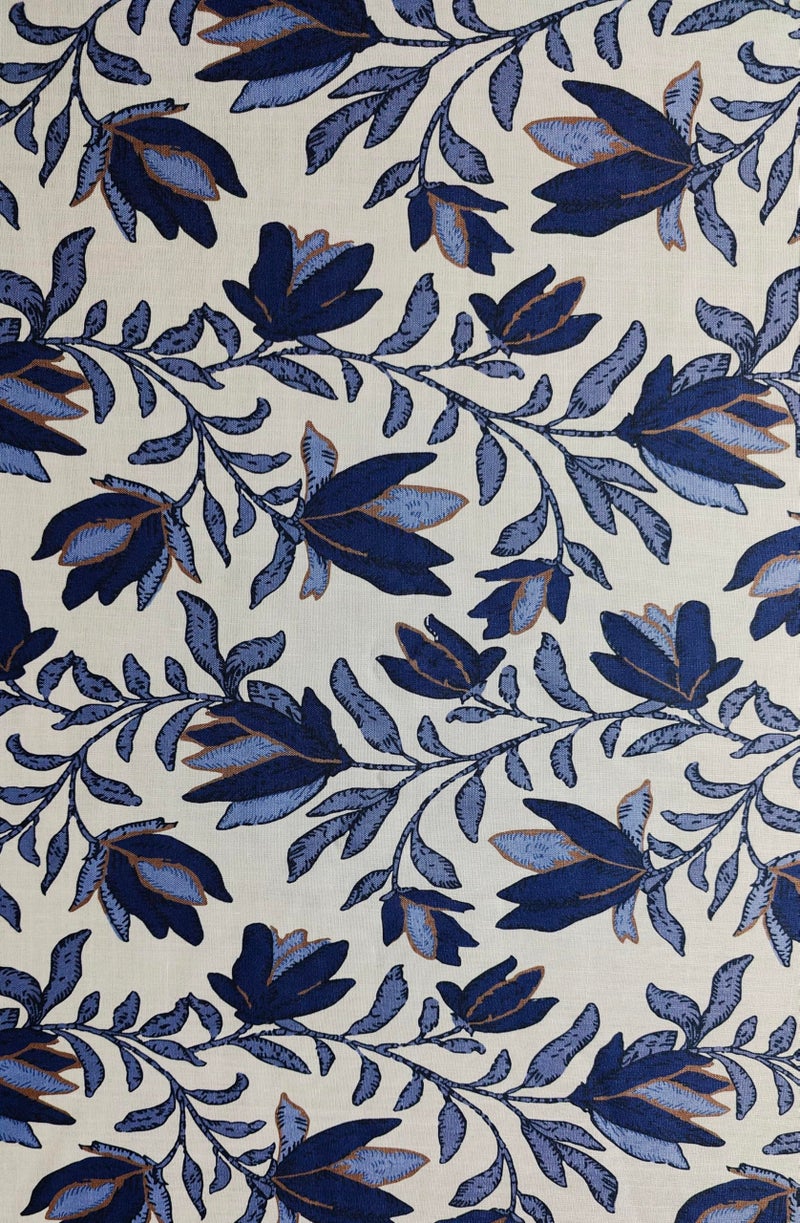NK Textiles Floral Print Cotton Blend Unstitched Fabric for Kurti, Gowns, Palazzo etc, 2 Meters, 2.5 Meters, 3 Meters, 5 Meters, Premium Dress Making Material (2 Designs) - Image 1