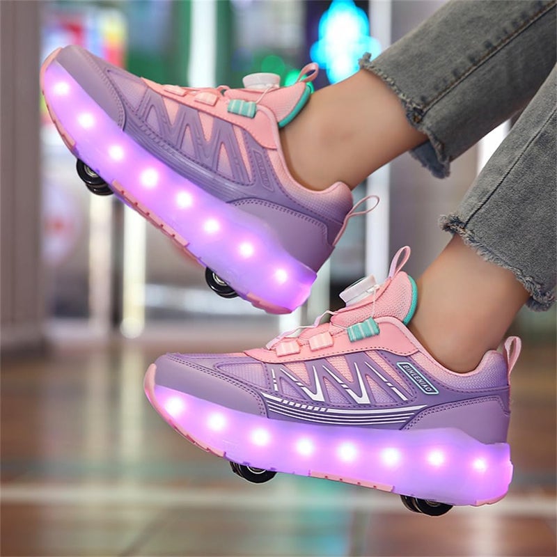 HFXC Roller Skates 4 Wheels Shoes for Kids - New Upgrade Skates Sneakers LED Light Up Rechargeable Sport Sneaker for Boys Girls Beginner More Balanced - Image 5