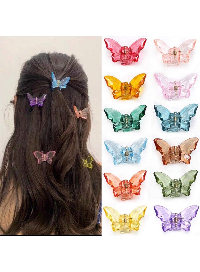 NAISIER Hair Claw Clips Jaw Clips 1.8 Inch 24 Pieces Girls Clear Butterfly Hair Clips Beautiful Butterfly Hair Clips Hair Accessories For Girls And Women.(Small Sized24 Pack)  - Image 2