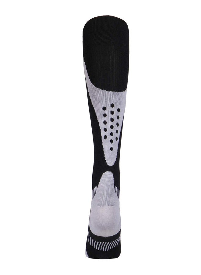 NuVein Compression Socks, 15-20 mmHg Support for Athletic Performance and Medical Recovery, Knee High, Closed Toe, Silver on Black, Large - Image 4