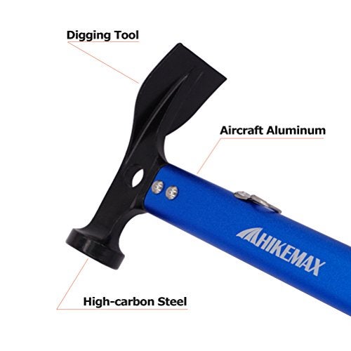 Hikemax Lightweight Outdoor Camping Hammer Aluminum Tent Hammer with Tent Stake Remover, 13-Ounce - Image 3