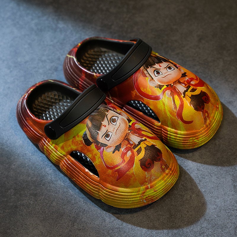 Popular Kidsren'S Clogs Nezha Pattern Fashionable Non-Slip Casual Slippers For Boys And Girls Two-Wear Sandals Wear-Resistant - Image 1