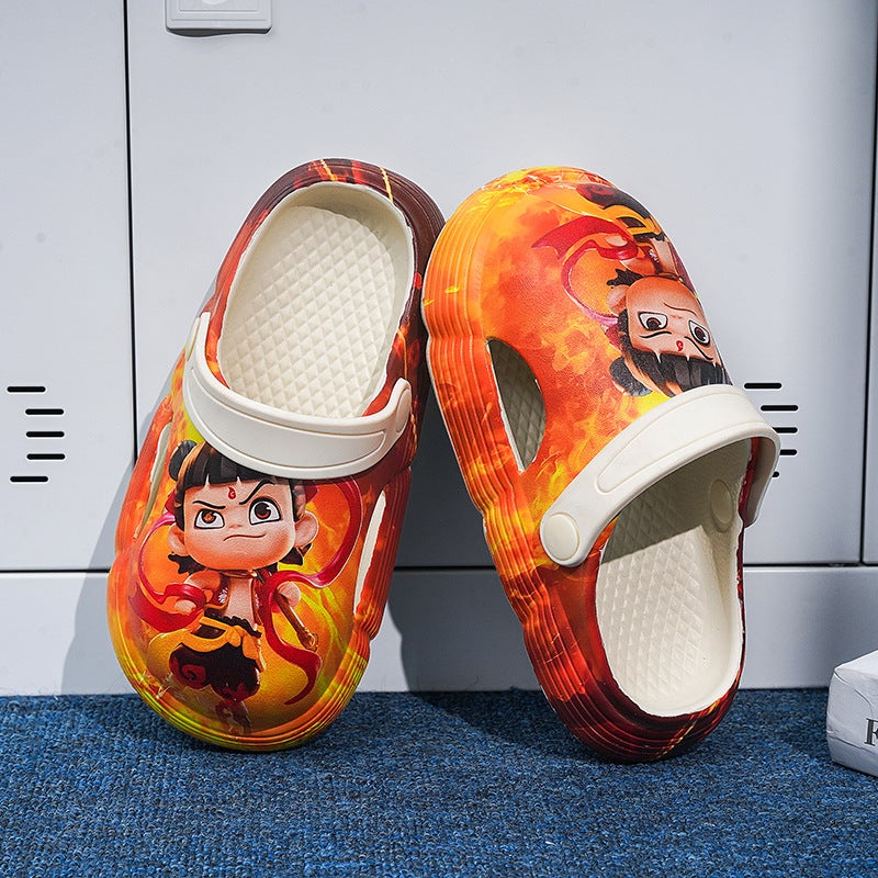 Popular Kidsren'S Clogs Nezha Pattern Fashionable Non-Slip Casual Slippers For Boys And Girls Two-Wear Sandals Wear-Resistant - Image 3