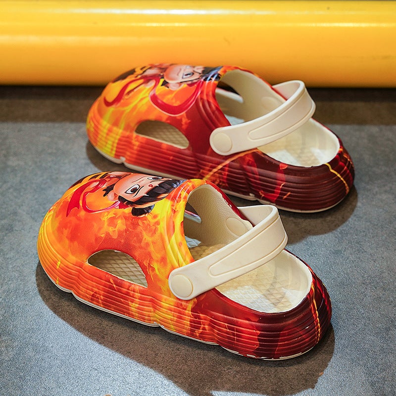 Popular Kidsren'S Clogs Nezha Pattern Fashionable Non-Slip Casual Slippers For Boys And Girls Two-Wear Sandals Wear-Resistant - Image 5