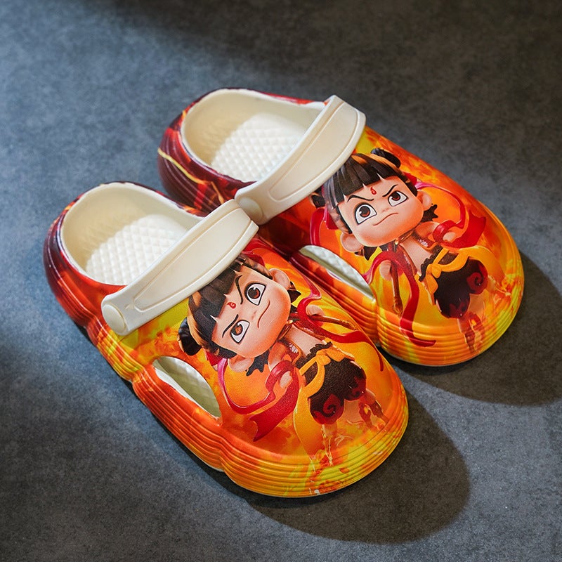 Popular Kidsren'S Clogs Nezha Pattern Fashionable Non-Slip Casual Slippers For Boys And Girls Two-Wear Sandals Wear-Resistant - Image 2