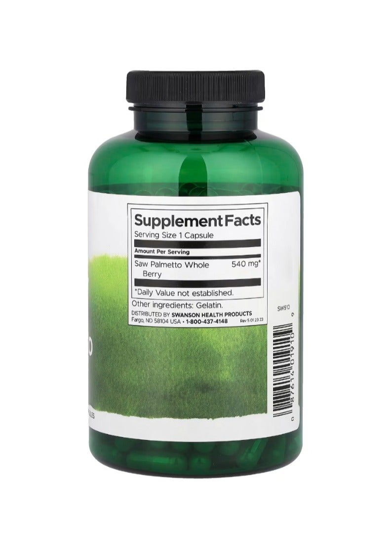 SWANSON Full Spectrum Saw Palmetto 540 mg 250 Capsules - Image 2