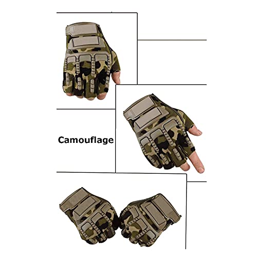 HHADEK Biker Gloves for Men and Women - Hard Shell Knuckle Protection, Comfortable Half Finger Design, Style with Rubber, Non-Slip Grip, Padding, Perfect for Riding, Hiking, and Travel Size (L) - Image 5