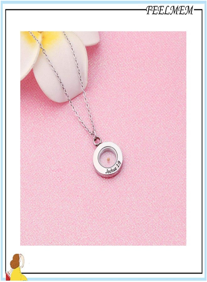 FEELMEM Christian Mustard Seed Necklace Joshua 1:9 Bible Verse Mustard Seed Faith Pendant Necklace Religious Faith Gift - Image 5