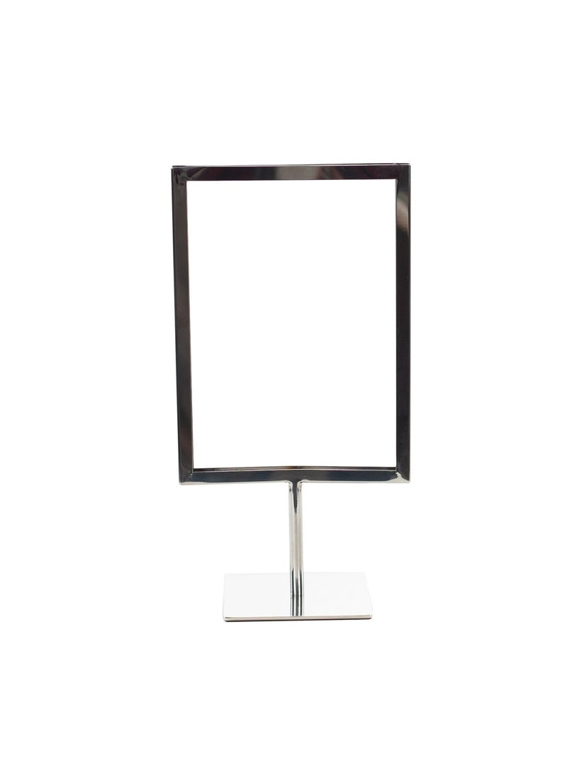 Board Holder In A4 size Stainless Steel Sign Frames for Countertop Use, Top Loading Poster Board - Image 1