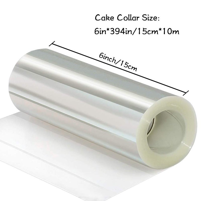 YQL Cake Collar 6 Inch,Acetate Cake Collar Roll DIY Acetate Sheet Baking Transparent Mousse Cake Sheets Surrounding Edge Clear Cake Strips for Baking Decorate Shaker Cards Making(6x394Inch) - Image 2