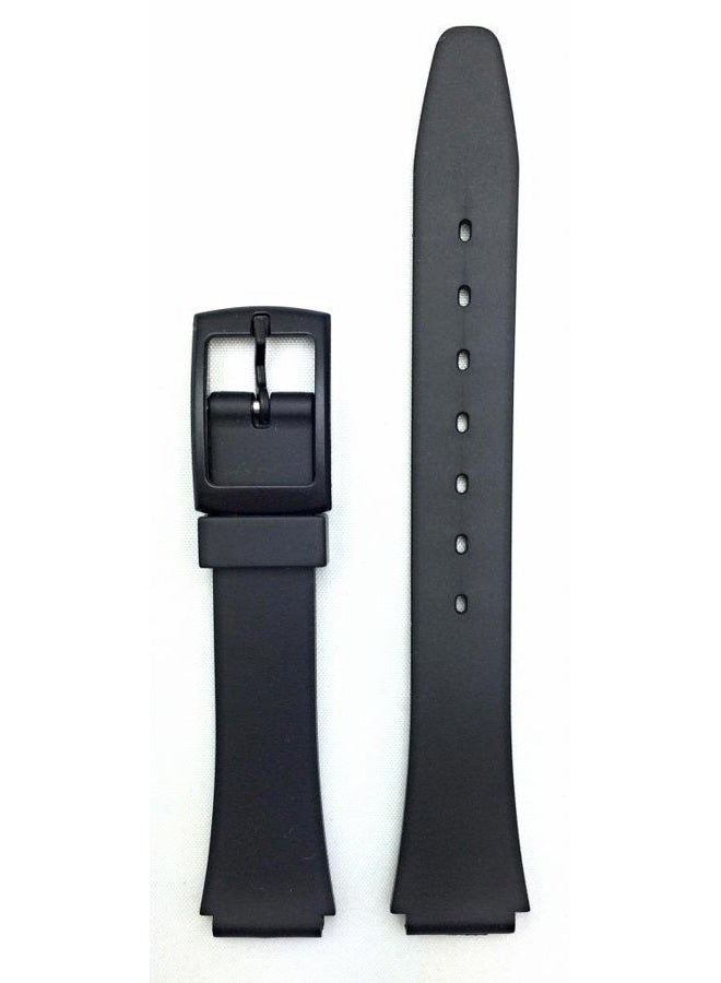 13mm Black Rubber PVC Material Watch Band | Comfortable and Durable Replacement Wrist Strap That Brings New Life to Any Watch for Women