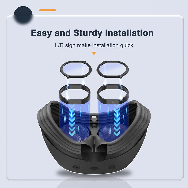 DEVASO Glasses Spacer Protector for PSVR2, Blue Light Blocking Glasses Compatible with Playstation VR2, Anti-Scratch Ring Adapter Prevent Eyeglass Glasses from Scratching for PS VR2 (1 Pair) - Image 2