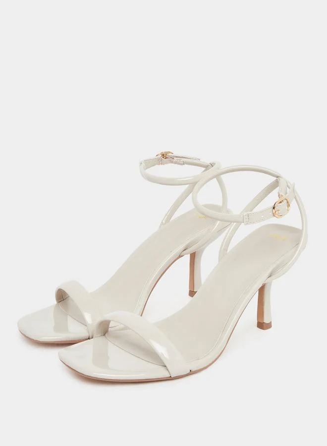 ستايلي Styli Plain Ankle Strap Stiletto Heel Sandals