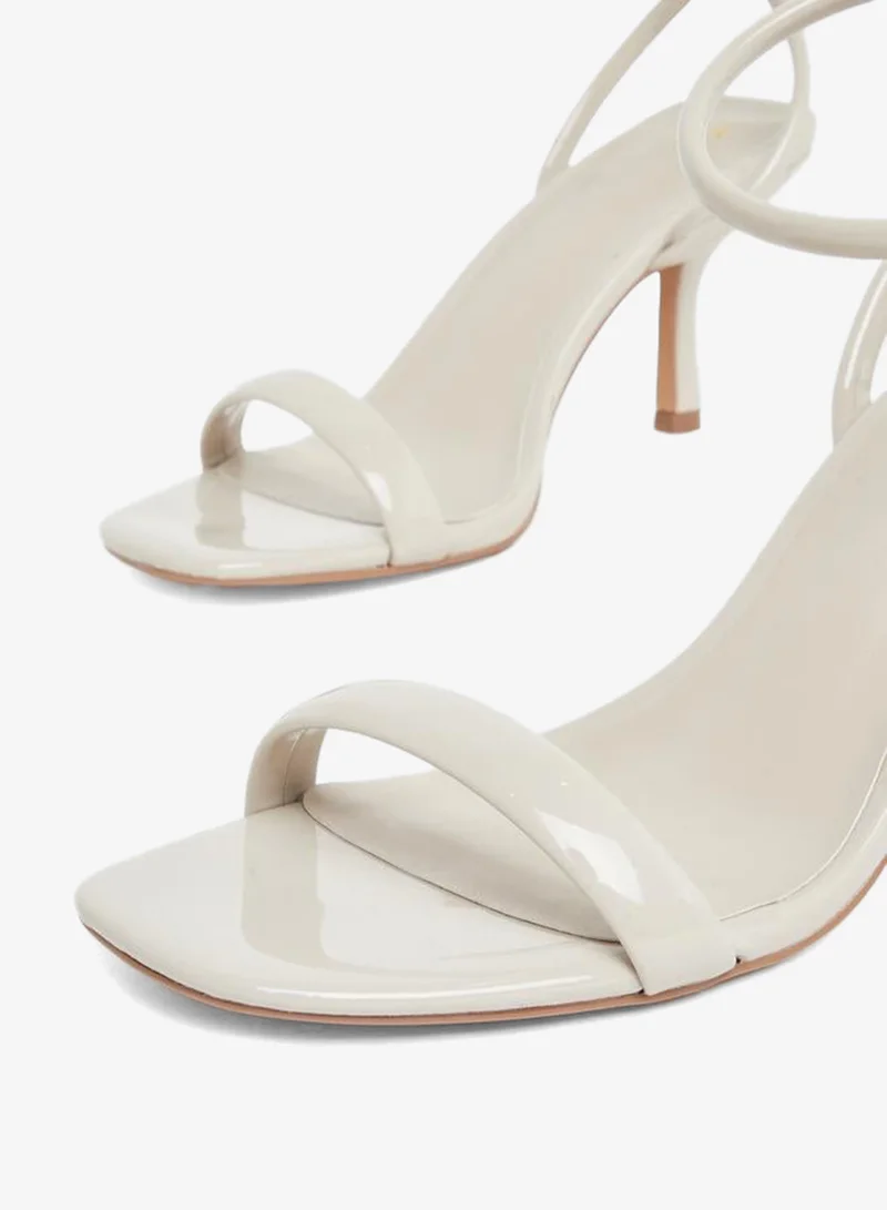 Styli Plain Ankle Strap Stiletto Heel Sandals