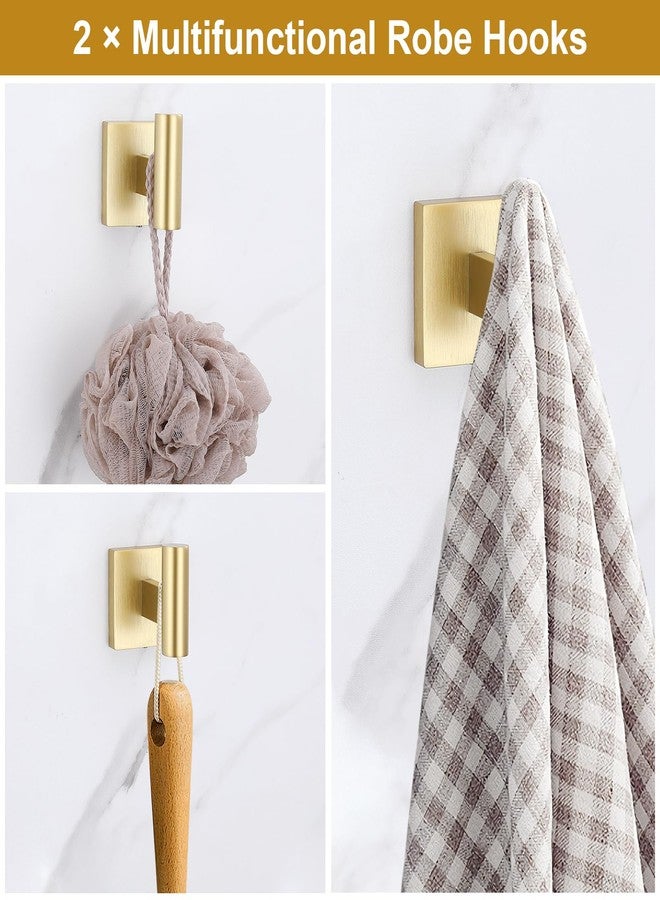 soaez Brushed Gold Toilet Paper Holder Towel Bar Set, 5 Pieces Bathroom Hardware Accessories Set, 23.6 Inch Stainless Steel Towel Racks for Bathroom Wall Mounted - Image 5