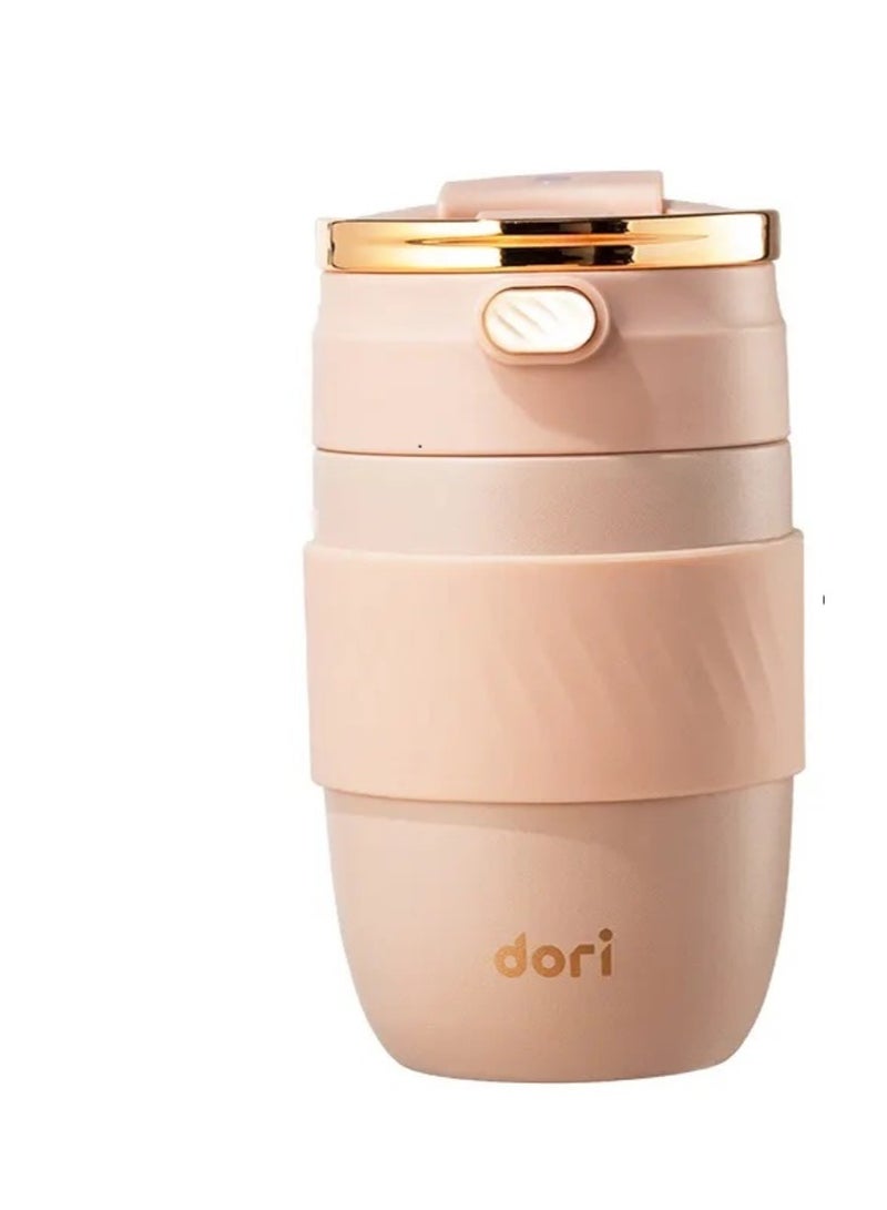 DORI Vacuum Insulated 18/8 Stainless Steel Cup 380ML Rapid Lock / Smooth Mouthpiece 8 Hours Hot / 20 Hours Cold Colour : PINK / DORI - Image 1