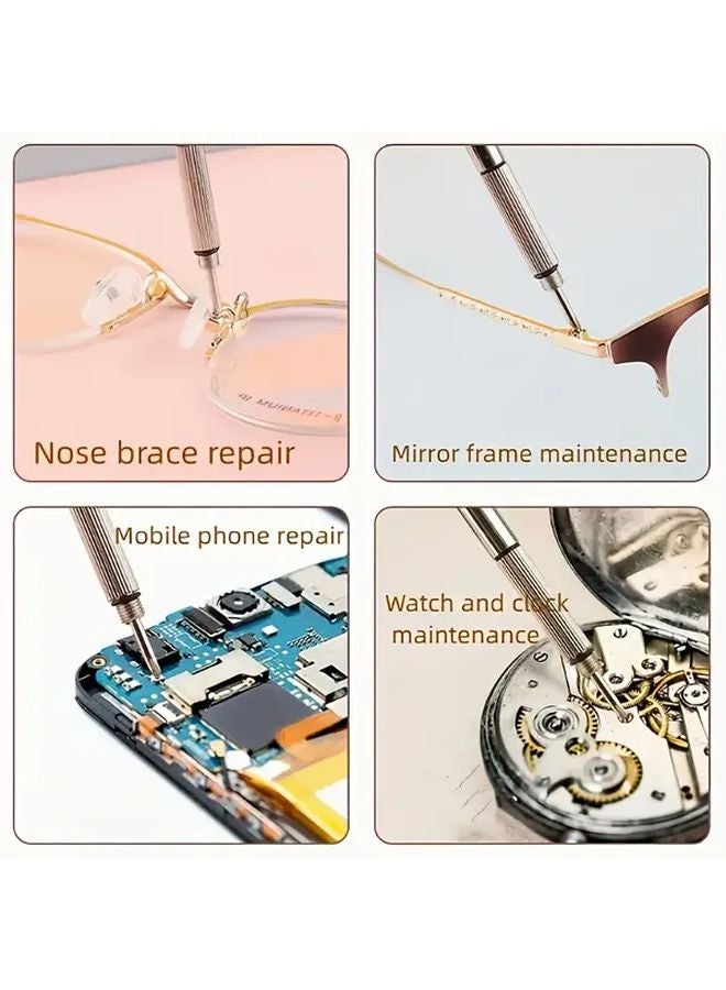 Silvery Red Three In One Multi Functional Eyeglass Screwdriver SD Card Tool Portable Repair Kit - Image 3