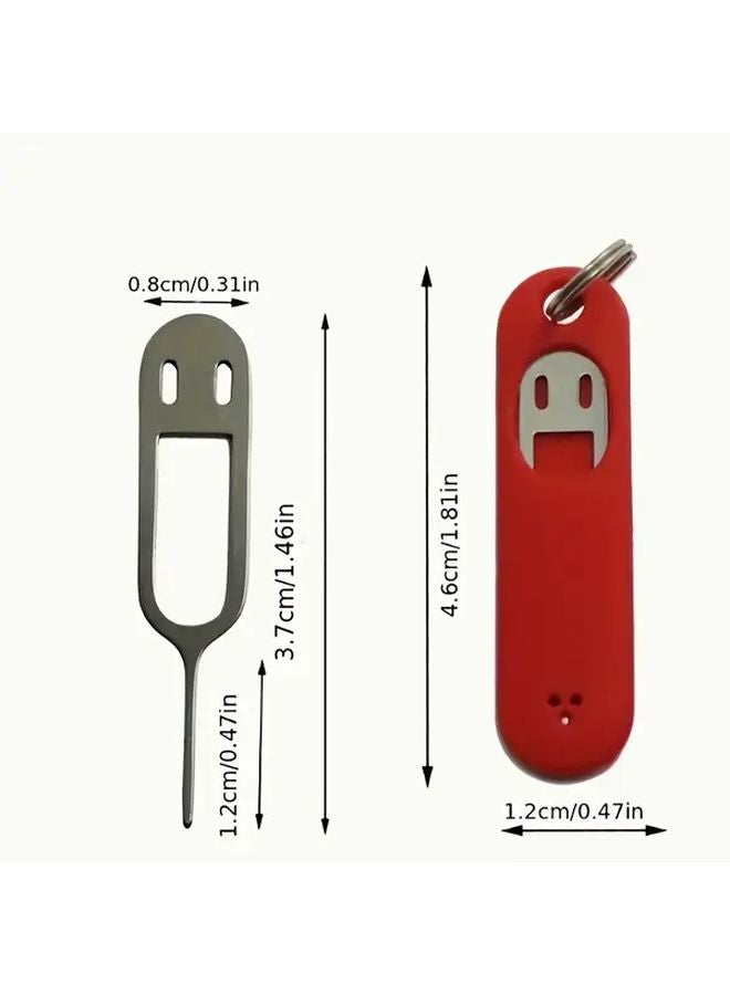 Silvery Red Three In One Multi Functional Eyeglass Screwdriver SD Card Tool Portable Repair Kit - Image 5