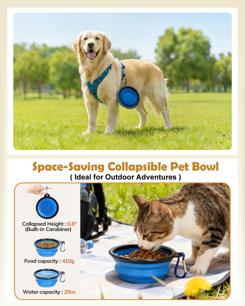 Morpilot Cat Carrier - Soft Sided Cat Carrier Large for Big Medium Cats and Puppy up to 18lbs, Pet Carrier with Safety Zippers, Foldable Bowl, Airline Approved Large Dog Carrier - Dark Blue - Image 3
