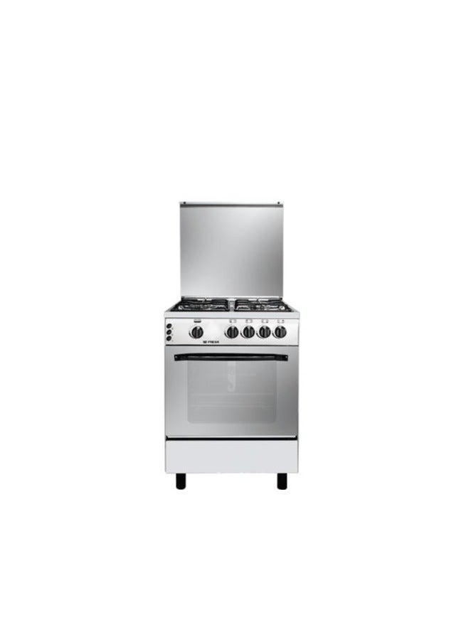 Fresh Fresh gas cooker, 4 burners, 60 cm, rainbow, stainless, full ignition, copper stove, code 7269