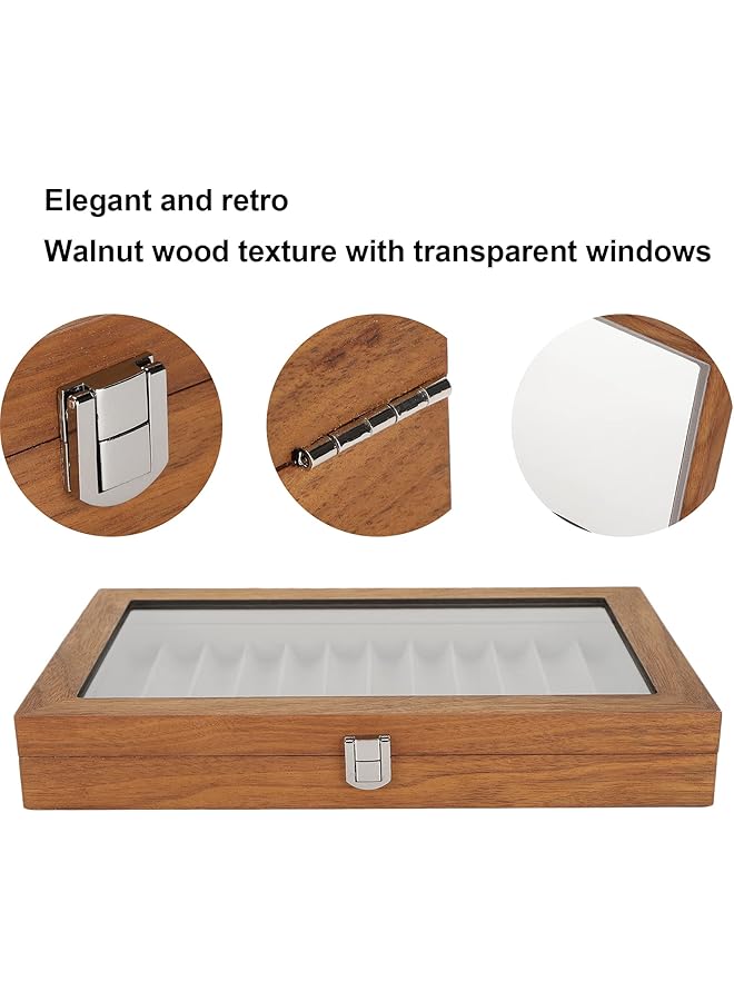 erorex Fountain Pen Display Case 12 Slot Pen Display Box Wood Display Case With Lid Pen Organizer Box Pen Storage Organizer Box For Thanksgiving Christmas Gift - Image 3