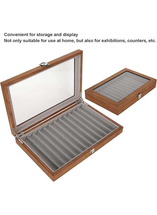 erorex Fountain Pen Display Case 12 Slot Pen Display Box Wood Display Case With Lid Pen Organizer Box Pen Storage Organizer Box For Thanksgiving Christmas Gift - Image 4