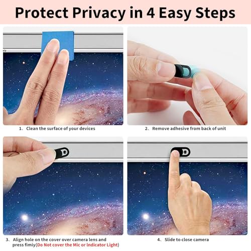 Mizi Webcam Privacy Cover Slide [6 Pack], Cute Camera Blocker Sticker, Protect Your Privacy and Security for Computer, Laptop, Tablets & Phones - Cat Xmas - Image 3