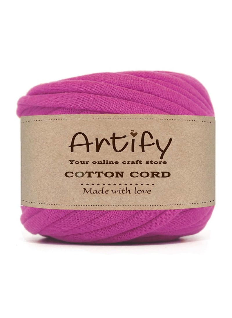 Artify Artify | Tshirt Yarn (7mm, 500gms) | Knitting Yarn for Hand DIY Bag, Basket Cushion and Other Crochet Projects - Rani  - Image 1