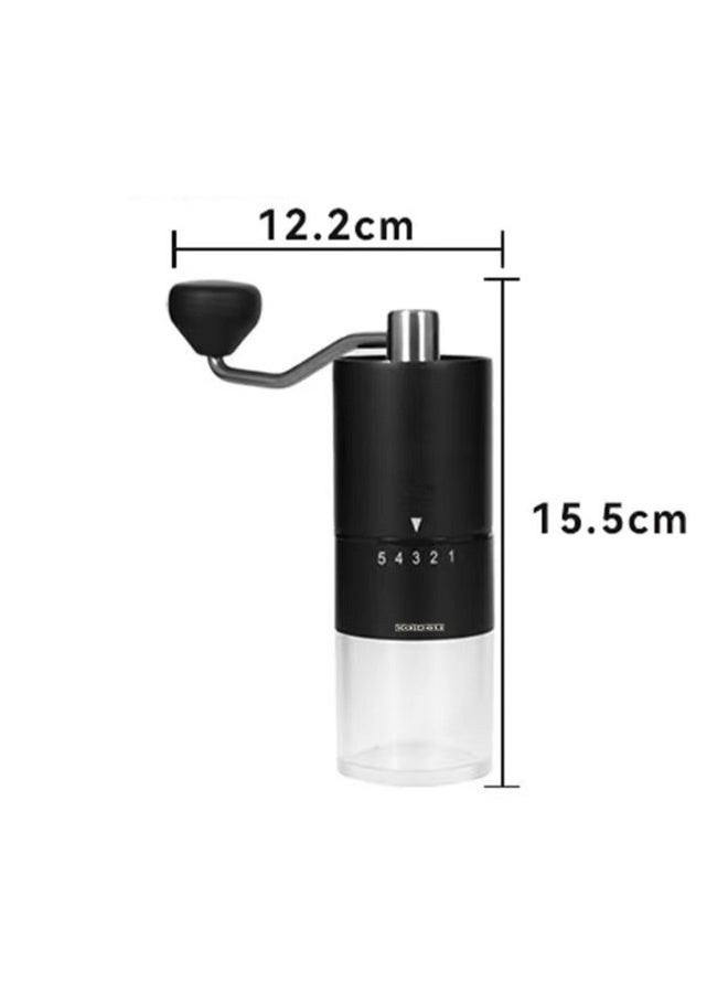 Manual Coffee Grinder with 5 Adjustable Settings, Portable Hand Coffee Bean Grinder with Ceramic Burr, Transparent Chamber, for Home Office Travel - Image 3