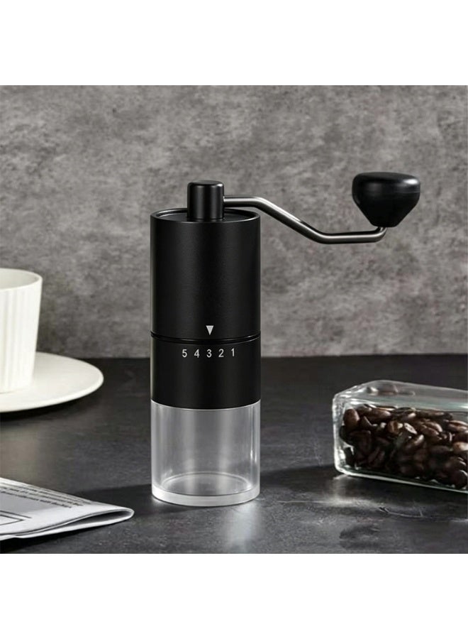 Manual Coffee Grinder with 5 Adjustable Settings, Portable Hand Coffee Bean Grinder with Ceramic Burr, Transparent Chamber, for Home Office Travel - Image 5