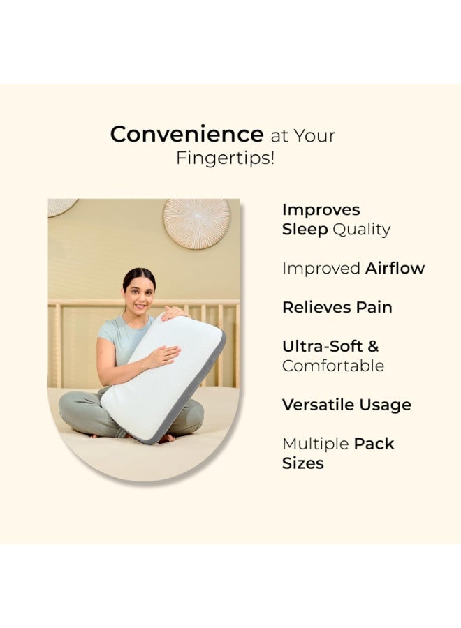 CareFoam Shredded Memory Foam Pillow – Adjustable, Cooling, Firm Support for Side, Back & Stomach Sleepers – Washable Removable Cover – King Size, Pack of 2 - Image 3