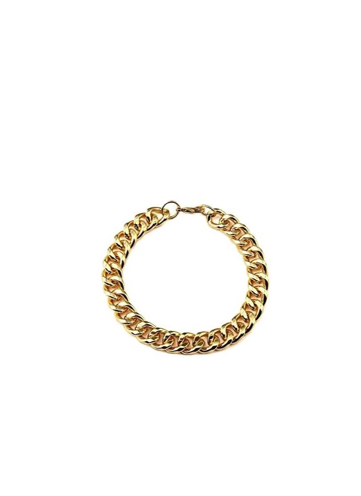 Fayrouz Jewellery - Gold Plated Stainless Steel Cuban Link Bracelet 22cm, Stainless Steel, No Stones - Image 1